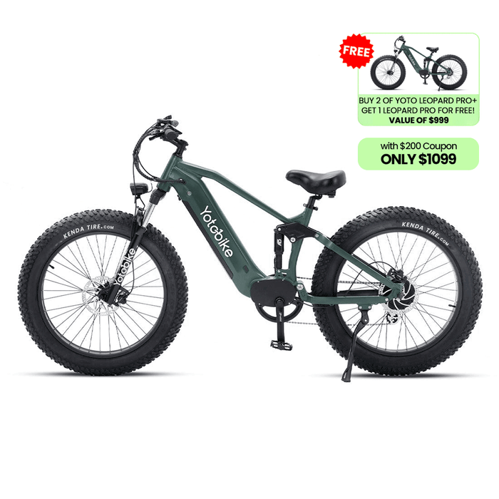 Yoto Leopard Pro+ Fat Tire Full Suspension Ebike - New Upgrade