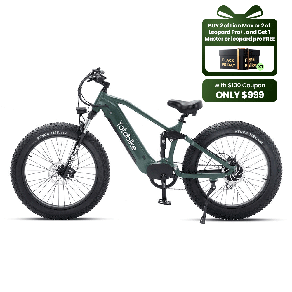 Yoto Leopard Pro+ Fat Tire Full Suspension Ebike - New Upgrade