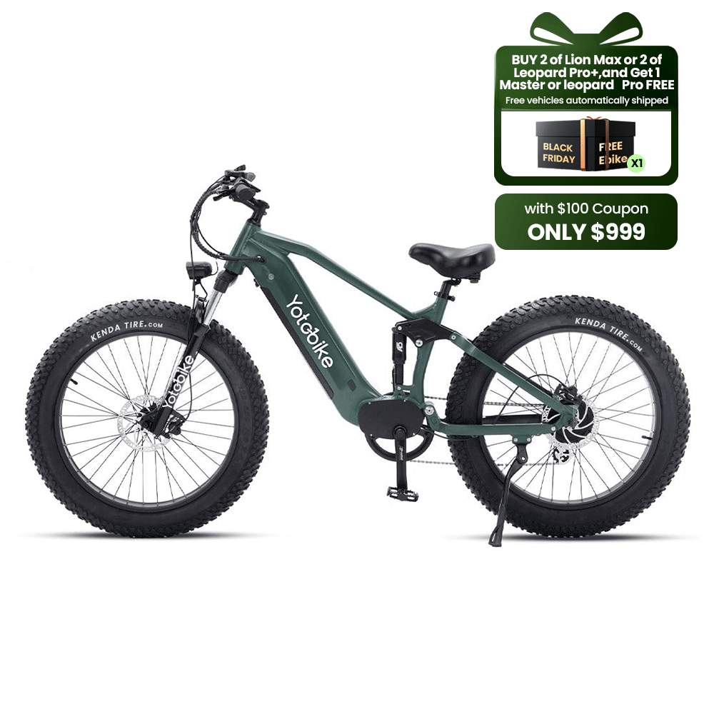 Yoto Leopard Pro+ Fat Tire Full Suspension Ebike - New Upgrade