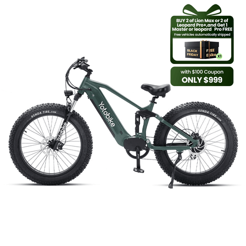 Yoto Leopard Pro+ Fat Tire Full Suspension Ebike - New Upgrade