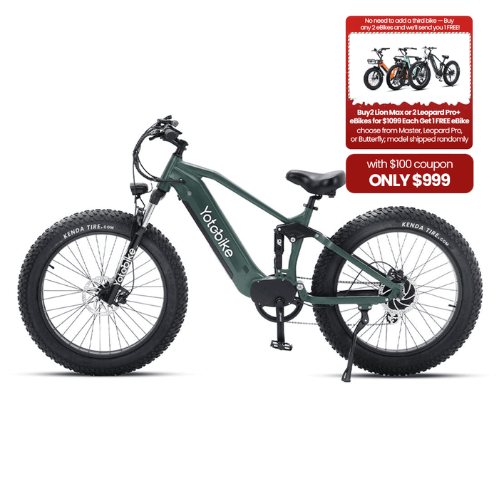 Yoto Leopard Pro+ Fat Tire Full Suspension Ebike - New Upgrade